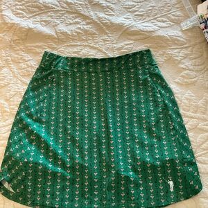 William Murray Golf Green Skirt with Pink and White Martini Print